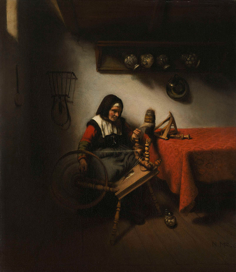 nicolaes-maes-1650-old-woman-spinning-art-print-fine-art-reproduction-wall-art-id-a018jx4e2