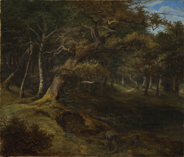 christian-ezdorf-1826-hare-hunt-in-a-beech-forest-art-print-fine-art-reproduction-wall-art-id-a2bybzum9