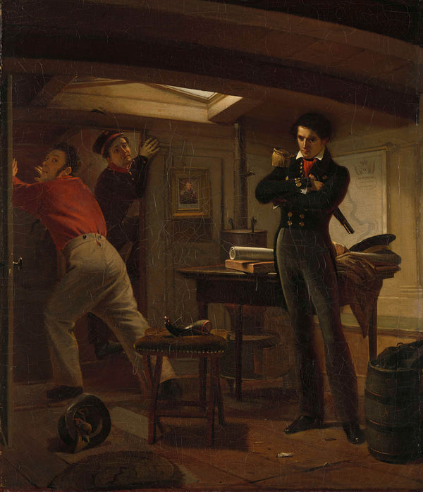 jacobus-schoemaker-doyer-1834-jan-van-speijk-debating-whether-to-set-fire-to-the-gunpowder-art-print-fine-art-reproduction-wall-art-id-a2w5mptwr