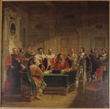 jean-baptiste-messier-1827-sketch-for-the-old-hotel-de-ville-in-paris-brissac-negotiating-with-aldermen-entry-of-henri-iv-in-paris-art-print-fine-art-reproduction-wall-art