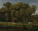 wouter-johannes-van-troostwijk-1805-a-barn-on-the-bank-of-a-stream-in-gelderland-art-print-fine-art-reproduction-wall-art-id-a4ddev45o