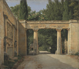 christoffer-wilhelm-eckersberg-1814-view-of-the-garden-of-the-villa-borghese-in-rome-art-print-fine-art-reproduction-wall-art-id-a5uf69vvy