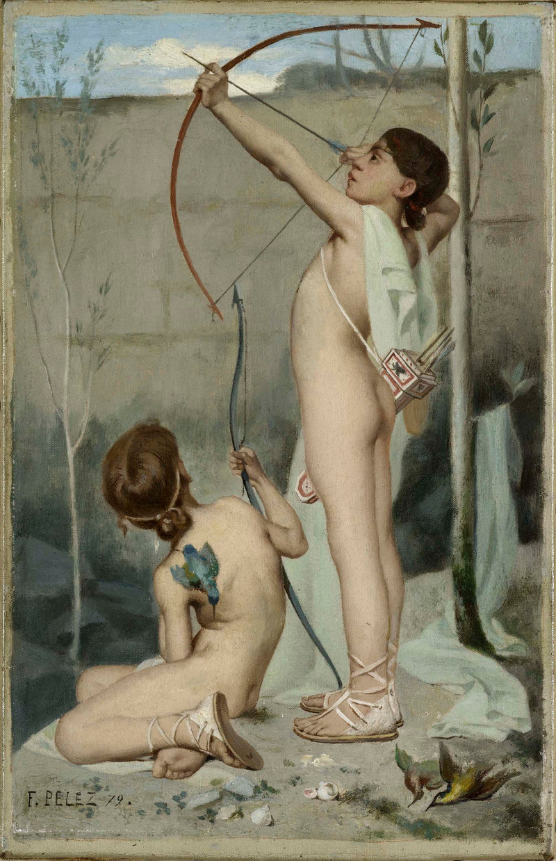 fernand-pelez-1879-the-bow-shooters-art-print-fine-art-reproduction-wall-art