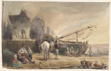 herman-frederik-carel-ten-kate-1832-beach-scene-with-boats-and-fishermen-art-print-fine-art-reproduction-wall-art-id-adniyrvyb