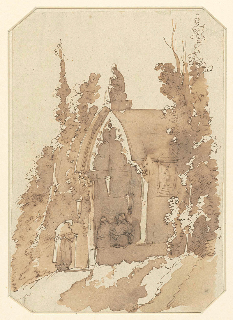 unknown-1800-chapel-at-a-height-of-two-praying-men-art-print-fine-art-reproduction-wall-art-id-agw3mpo81