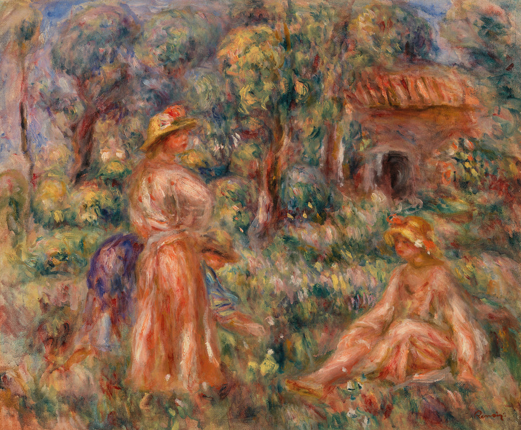 Pierre-Auguste Renoir, 1918 - Girls in a Landscape (Young girls in a l –  Artprinta