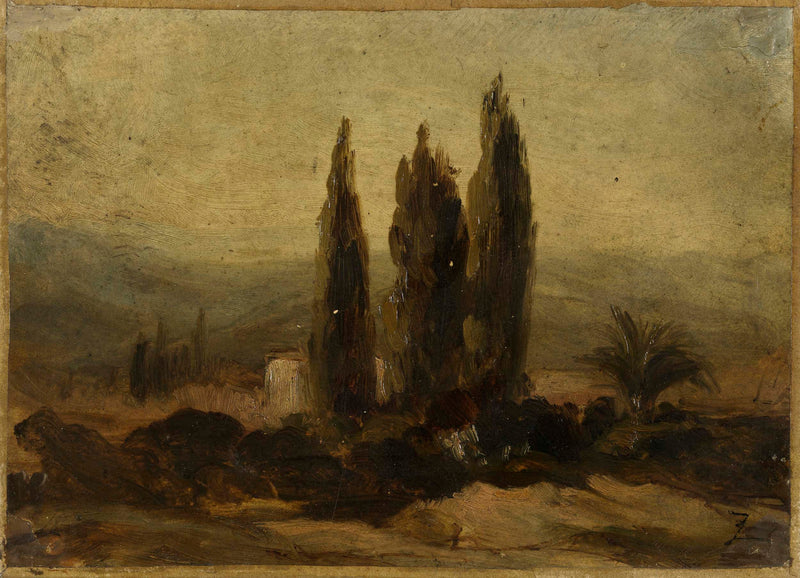 felix-ziem-the-three-cypresses-art-print-fine-art-reproduction-wall-art