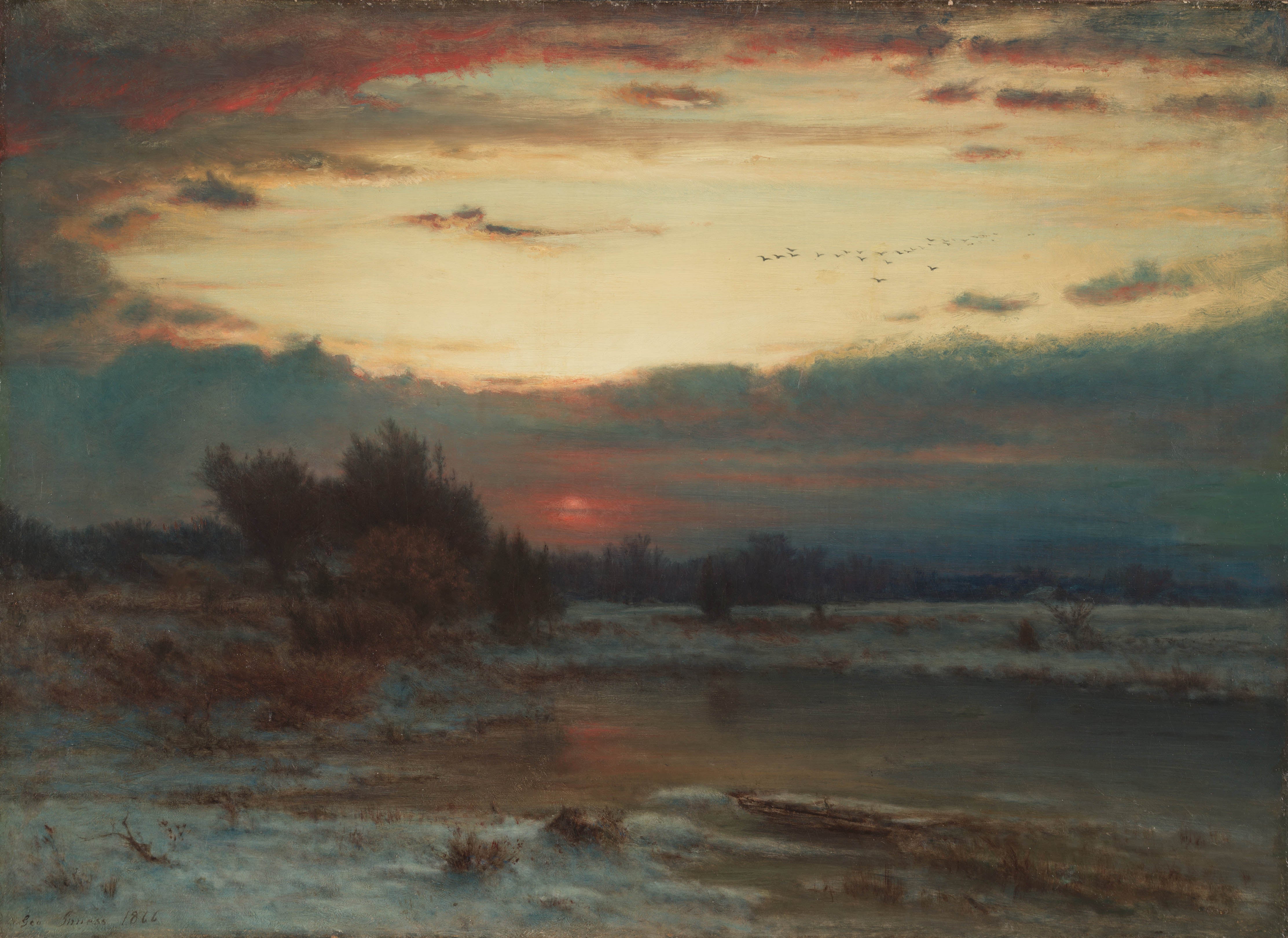 George Inness, 1866 - A Winter Sky - fine art print – Artprinta