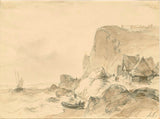 andreas-schelfhout-1797-rocky-coast-with-the-right-house-some-boats-at-sea-art-print-fine-art-reproduction-wall-art-id-altks45lf