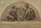 emile-delbos-1898-sketch-for-the-school-group-from-the-pediment-of-alfortville-the-seine-and-marne-framing-the-crest-of-alfortville-art-print-fine-art-reproduction-wall-art