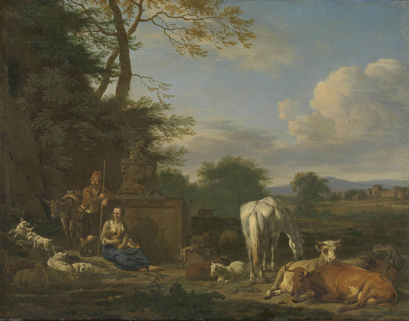 adriaen-van-de-velde-1664-arcadian-landscape-with-resting-shepherds-and-animals-art-print-fine-art-reproduction-wall-art-id-ax5725p1l