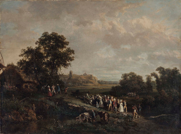 eugene-louis-vasselin-1844-a-wedding-procession-art-print-fine-art-reproduction-wall-art